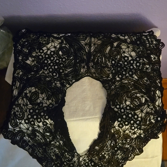 Source Unknown Accessories - Handmade black lace collar